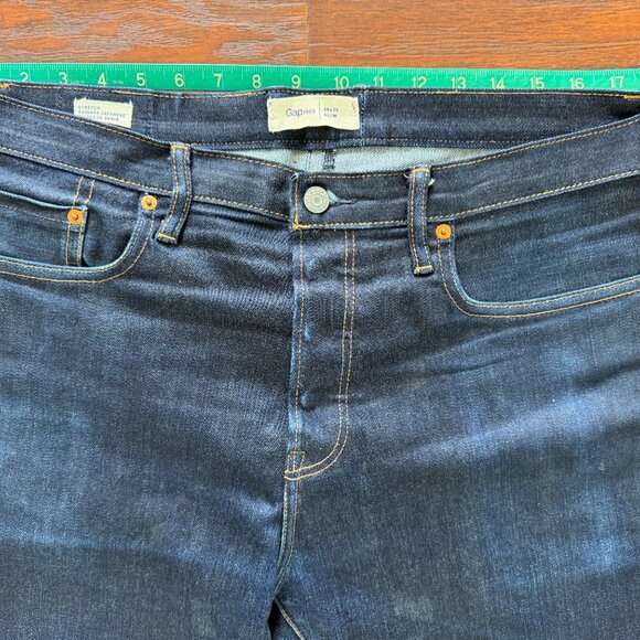 GAP 1969 Kaihara Japanese Selvedge Denim Pants -  36 x 30 Slim Fit - Raw Indigo - Picture 5 of 8